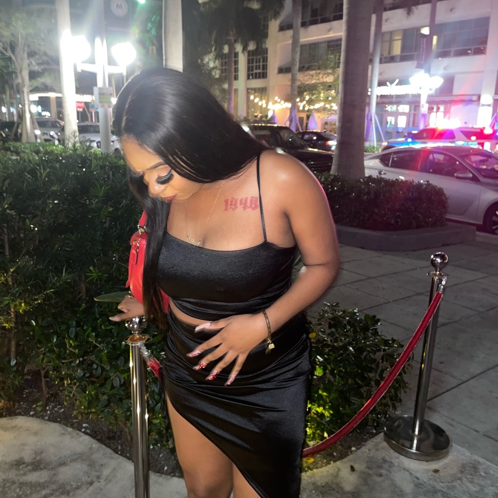 F21 Side Cut out Black dress